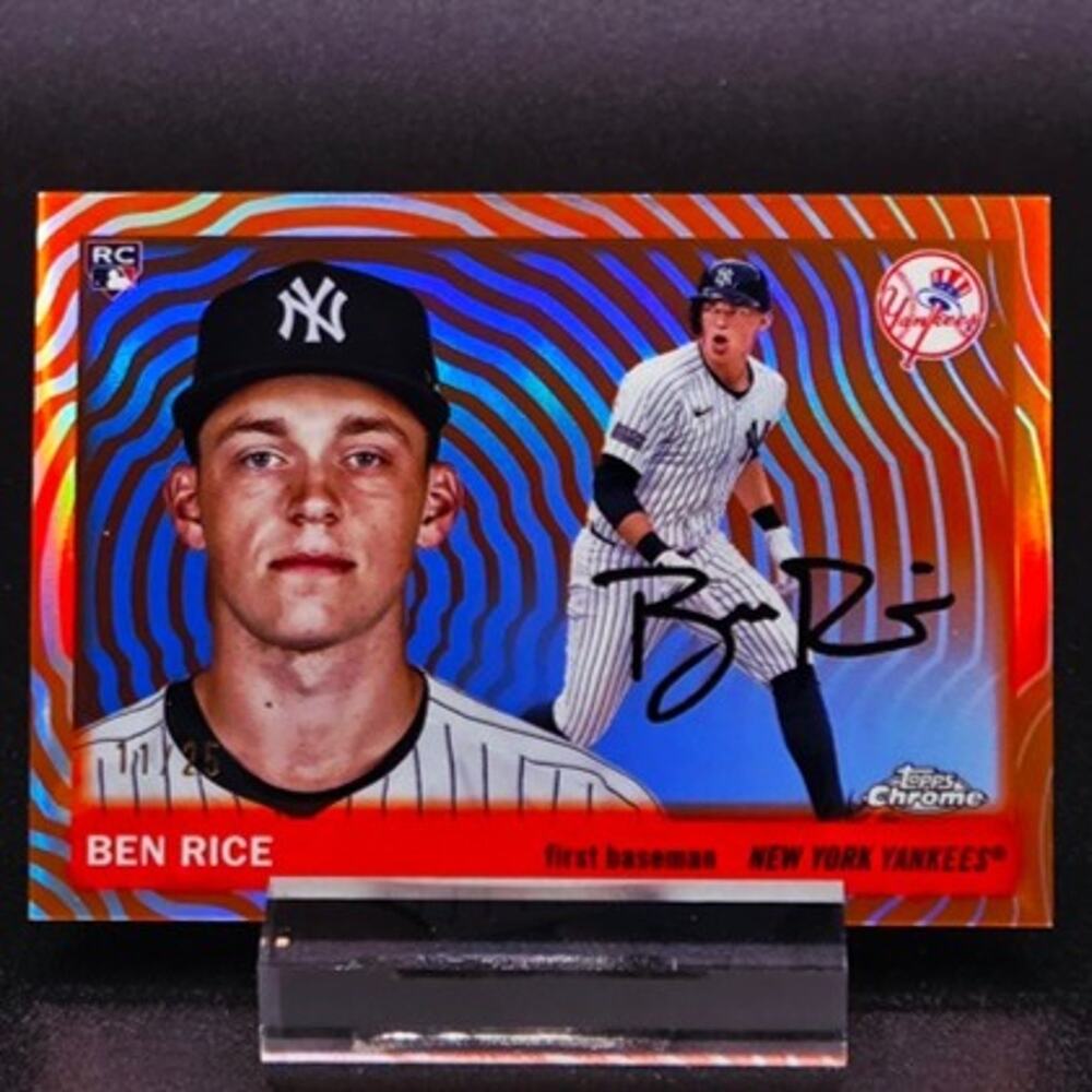 Ben Rice 11/25 Topps Chrome Orange Vibration RC Refractor New York Yankees Star